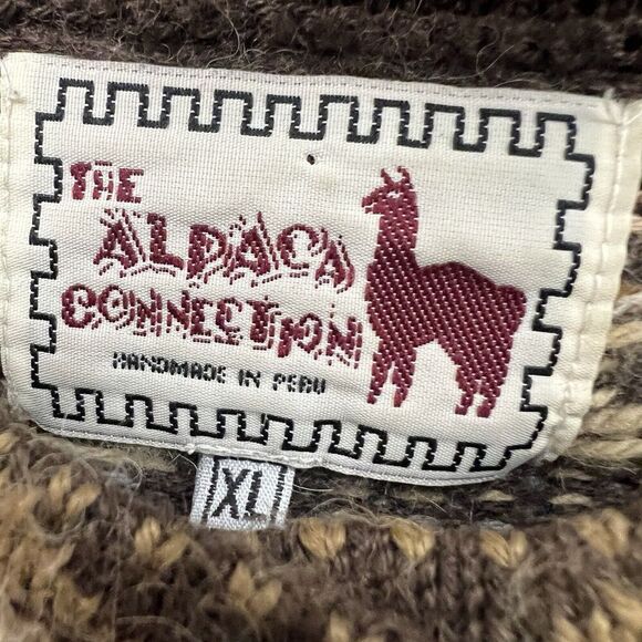 Peruvian Alpaca Connection 100% Alpaca Cardigan Sweater Artsy Boho Tribal XL - Picture 5 of 16